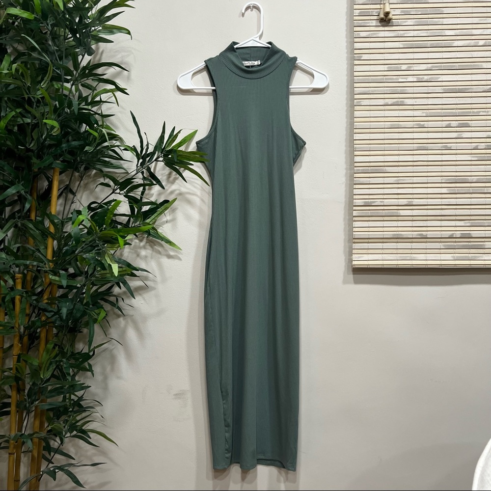Turtleneck Bodycon Midi Dress